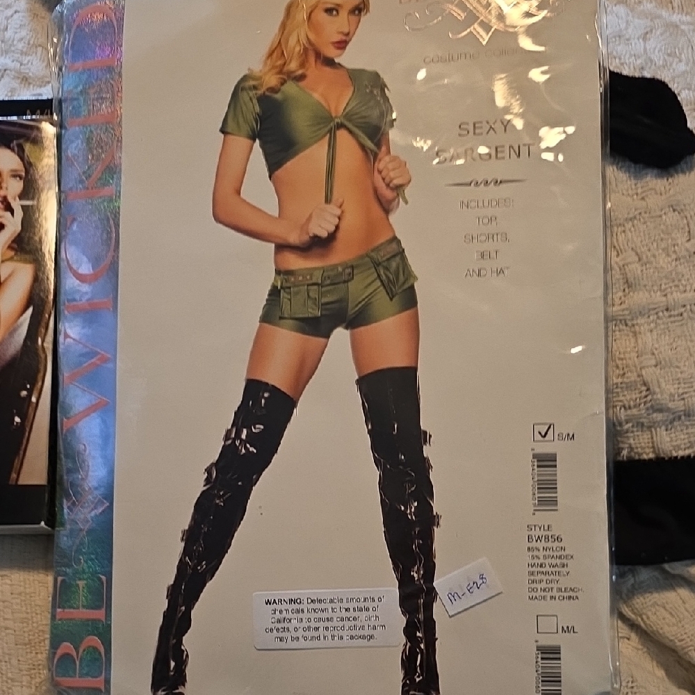 Sexy Sargent Army Costume Set in Green